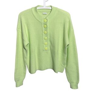LASCANA Lime Green Pullover Sweater with button front detail